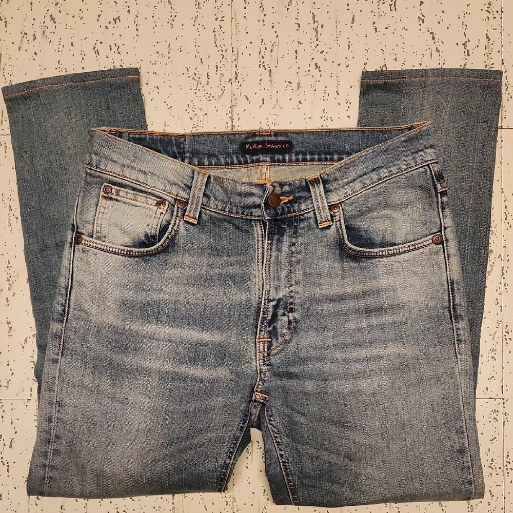 Nudie Jeans Co Lean Dean Illuminated Indigo Slim Straight Leg Jeans